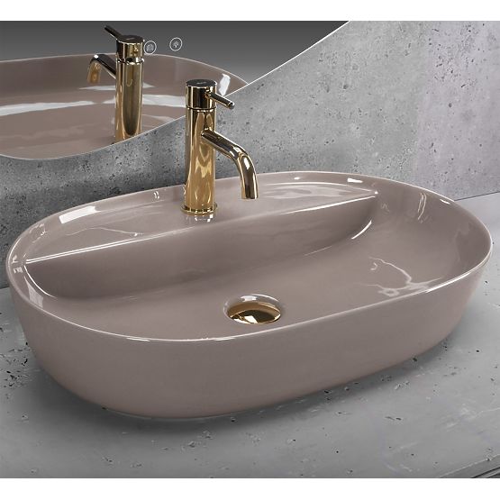 Lavabo REA Aura 61 Beige Brillant