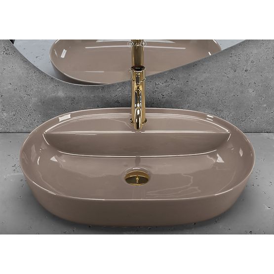 Lavabo REA Aura 61 Beige Brillant