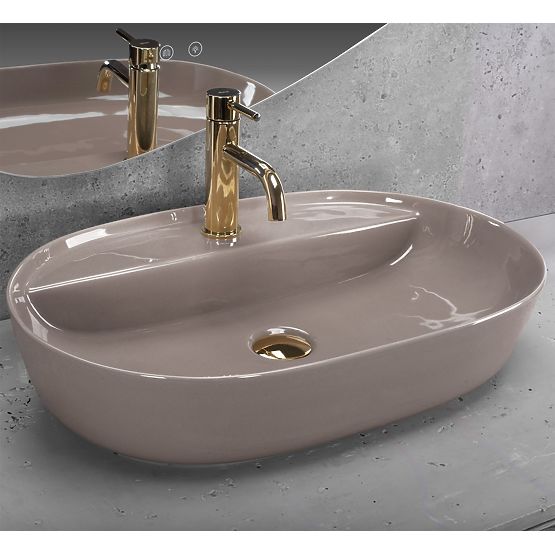 Lavabo REA Aura 61 Beige Brillant
