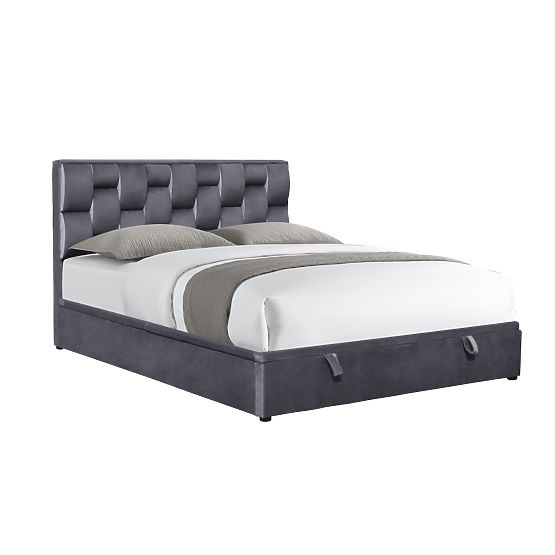 Lit ANNABEL 160 avec espace de rangement gris (3p=1ks)