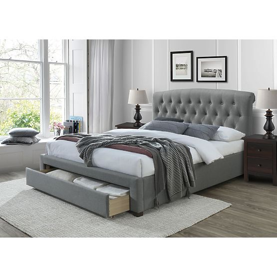 Lit AVANTI 160 cm avec tiroirs gris (3p=1ks)