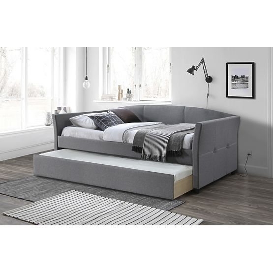 Lit avec lit gigogne SANNA 90 x 200 cm - Gris