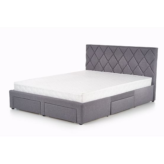 Lit BETINA 160 avec tiroirs gris (4p=1ks)