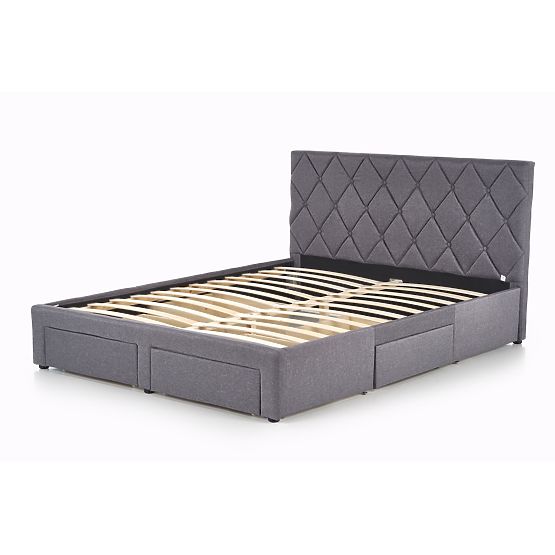 Lit BETINA 160 avec tiroirs gris (4p=1ks)