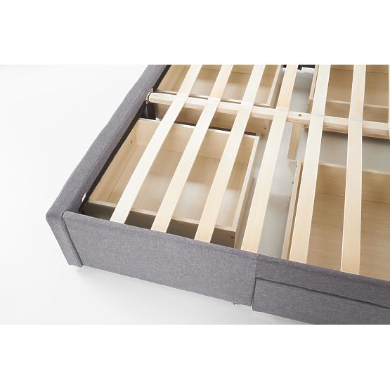 Lit BETINA 160 avec tiroirs gris (4p=1ks)