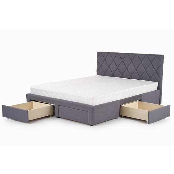 Lit BETINA 160 avec tiroirs gris (4p=1ks)