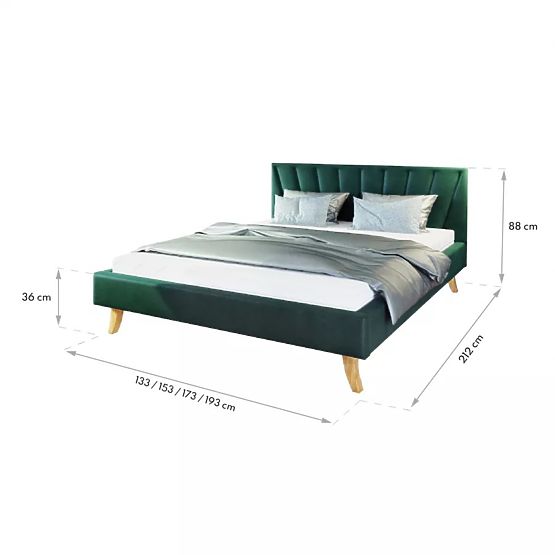 Lit capitonné HEAVEN 120 x 200 cm - Gris