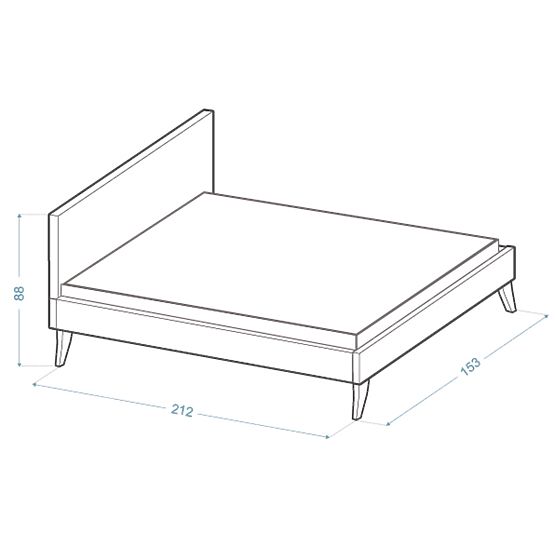 Lit en tissu HEAVEN 140 x 200 cm - Gris