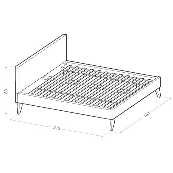 Lit capitonné HEAVEN 140 x 200 cm - Rose poudré