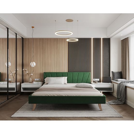 Lit capitonné HEAVEN 140 x 200 cm - Vert