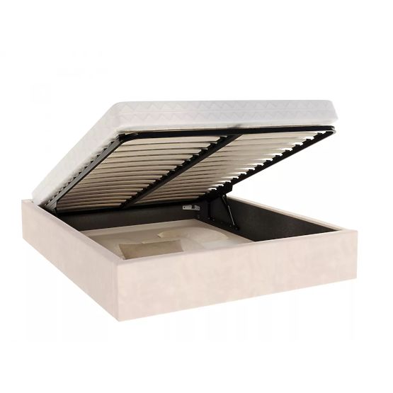 Lit capitonné ORLANDO 120 x 200 cm - Crème