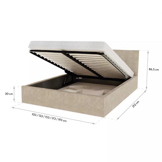 Lit capitonné TULSA 140 x 200 cm - Jaune