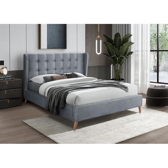 Lit ESTELLA 160 cm gris (4p=1ks)