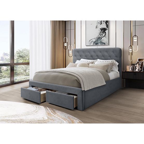 Lit MARISOL 160 cm gris (4p=1ks)