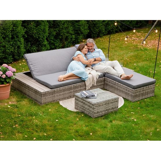 Lit multifonctionnel en résine tressée DIABOLICO