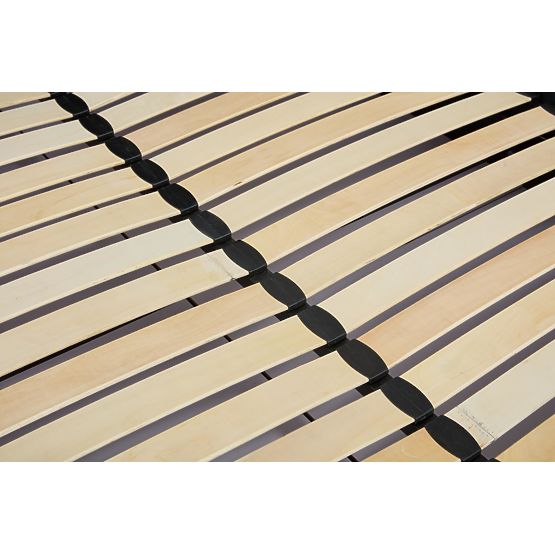 Lit capitonné avec tête haute PALLAZO noir - 160x200 cm