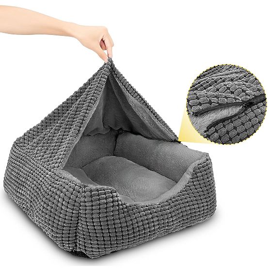 Lit pour animaux avec couverture M - gris