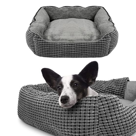 Lit pour animaux avec couverture S - gris
