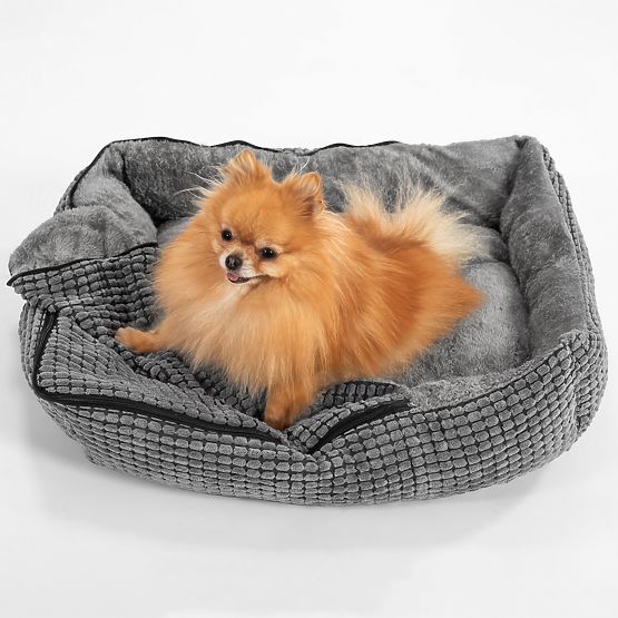 Lit pour animaux avec couverture S - gris