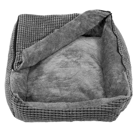 Lit pour animaux avec couverture S - gris