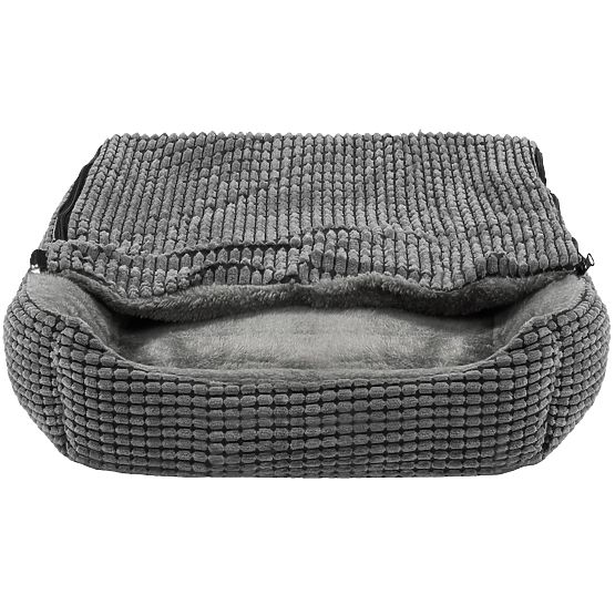 Lit pour animaux avec couverture S - gris
