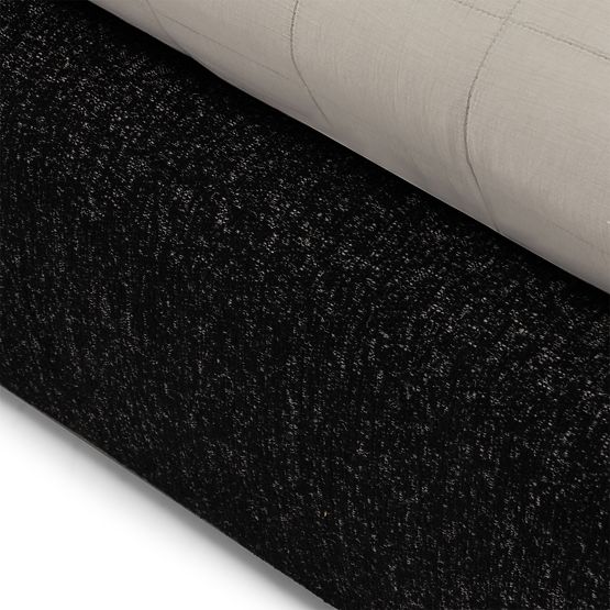 Lit rembourré Fencee 160x200 cm, avec sommier, arrondi, noir