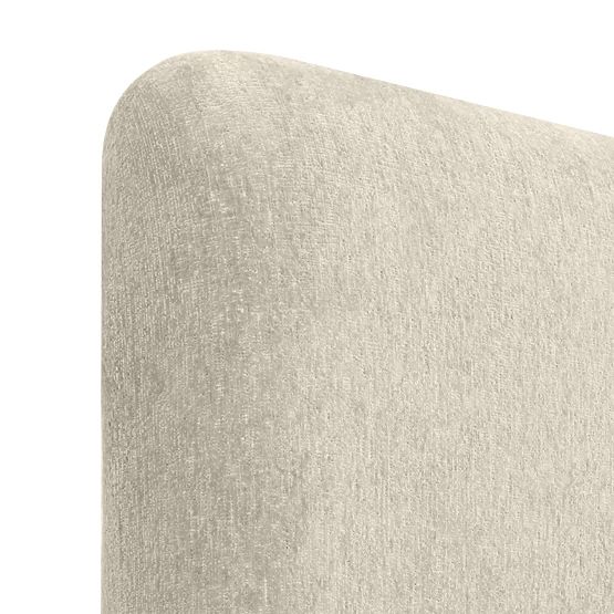 Lit rembourré Rolly 160x200 cm, avec sommier, arrondi, gris clair