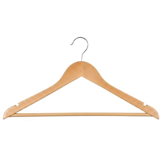 Lot de 10 cintres en bois RONDO marron clair