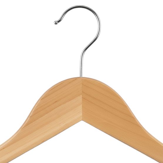 Lot de 10 cintres en bois RONDO marron clair