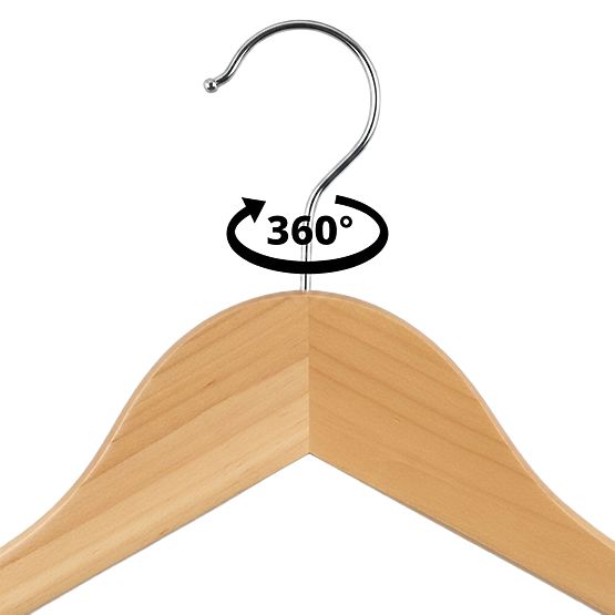 Lot de 10 cintres en bois RONDO marron clair