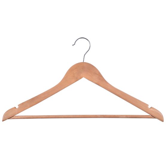 Lot de 10 cintres en bois RONDO marron clair