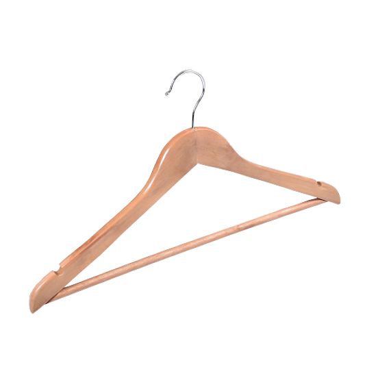 Lot de 10 cintres en bois RONDO marron clair