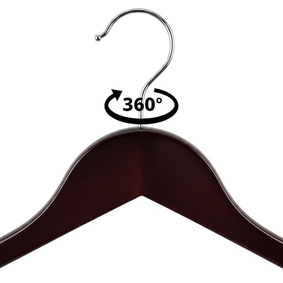 Lot de 10 cintres en bois RONDO marron foncé