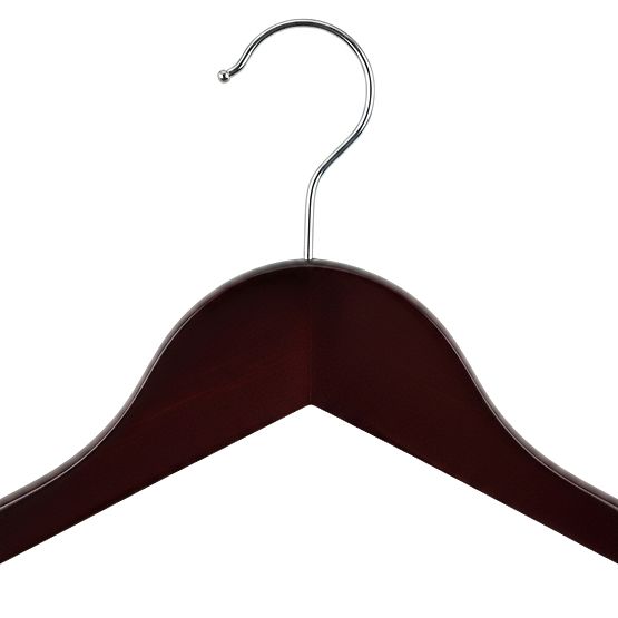 Lot de 10 cintres en bois RONDO marron foncé