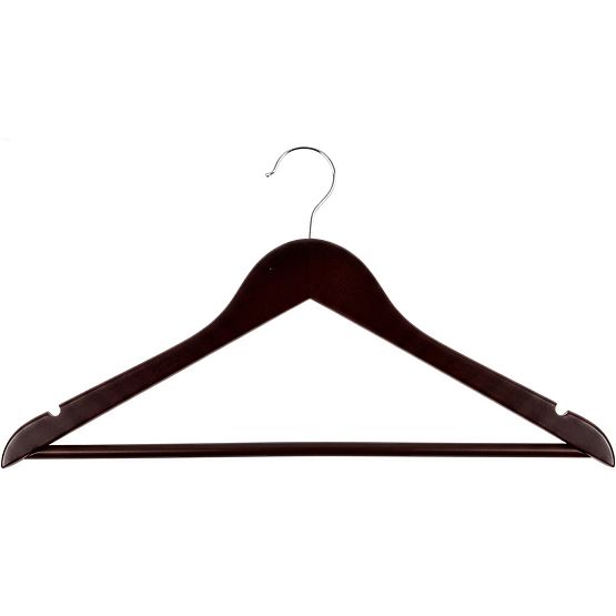 Lot de 10 cintres en bois RONDO marron foncé