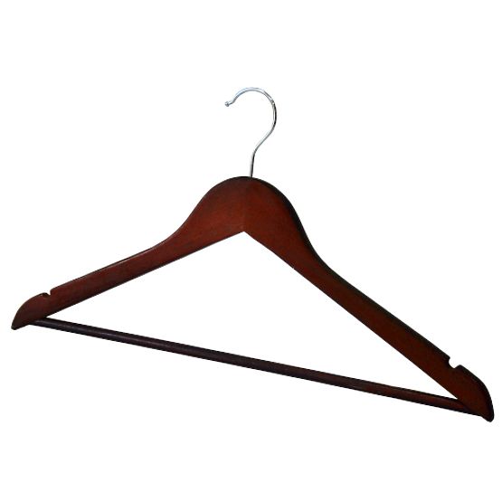 Lot de 10 cintres en bois RONDO marron foncé