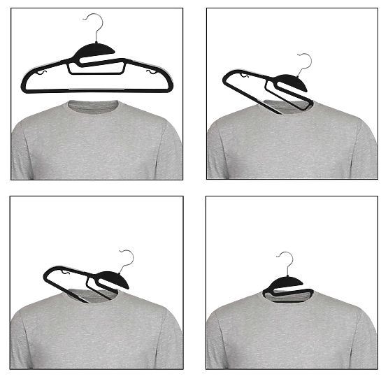 Lot de 10 cintres Flexi noir et gris