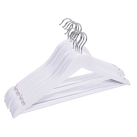 Lot de 5 cintres en bois RONDO blanc