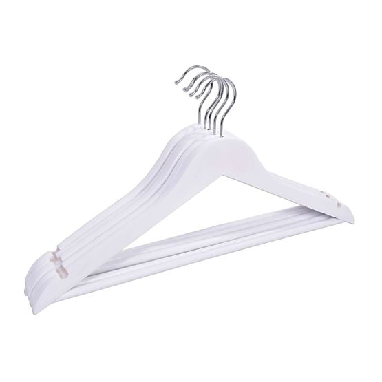 Lot de 5 cintres en bois RONDO blanc