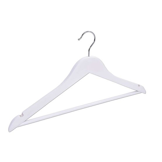 Lot de 5 cintres en bois RONDO blanc