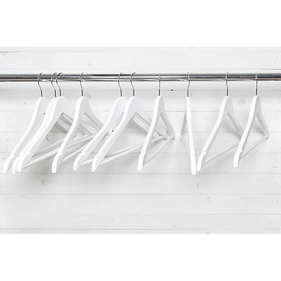 Lot de 5 cintres en bois RONDO blanc