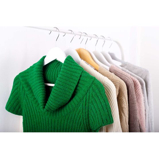 Lot de 5 cintres en bois RONDO blanc