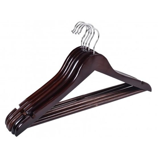 Lot de 5 cintres en bois RONDO marron foncé