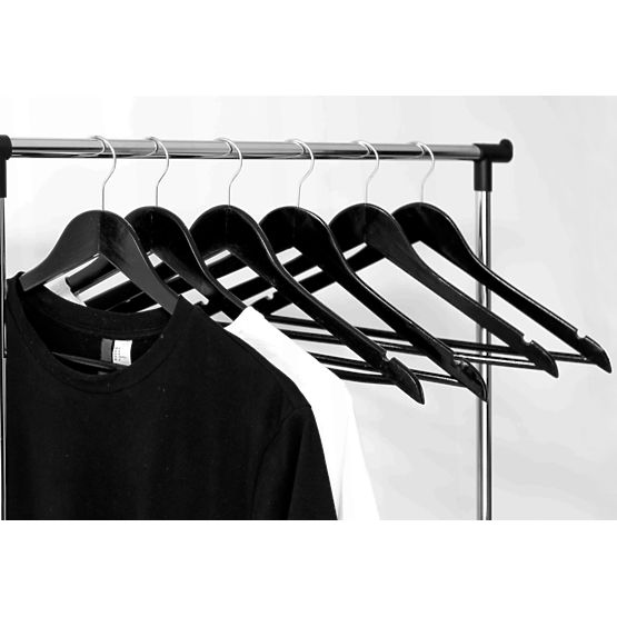 Lot de 5 cintres en bois RONDO noir