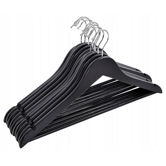 Lot de 5 cintres en bois RONDO noir