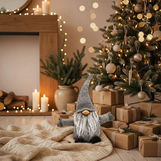 Lutin de Noël 35 cm YX045 GRIS