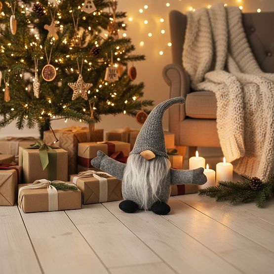 Lutin de Noël 35 cm YX045 GRIS