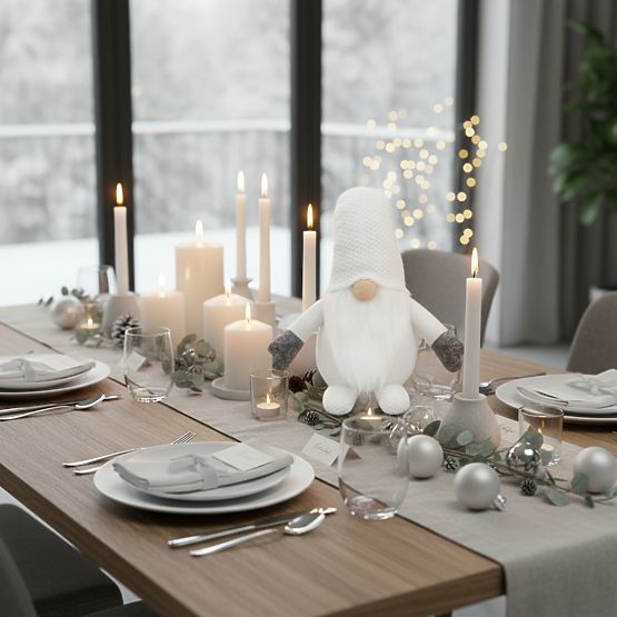 Lutin de Noël 35cm YX045 Blanc