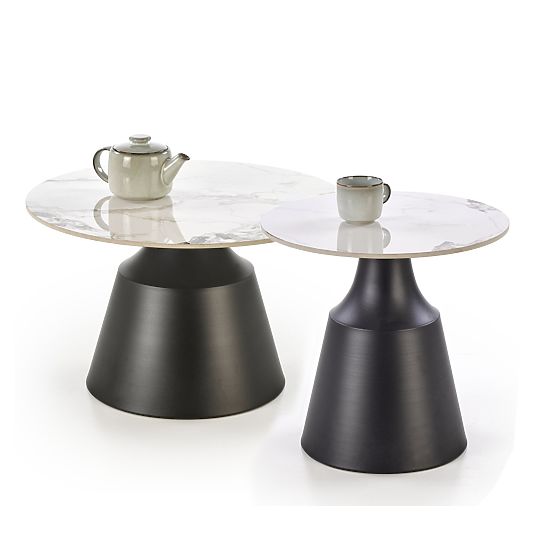 MAGNETA ensemble de 2 bancs, marbre blanc / noir (2p=1ks)