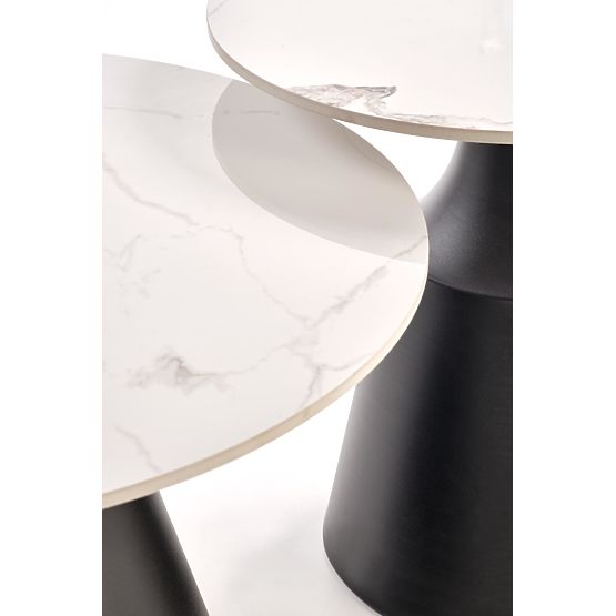 MAGNETA ensemble de 2 bancs, marbre blanc / noir (2p=1ks)